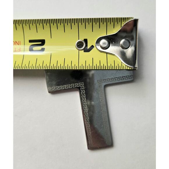 Silver Toned Cross Pendant with Gold Tone Embellishments Around the Edges - Picture 5 of 5